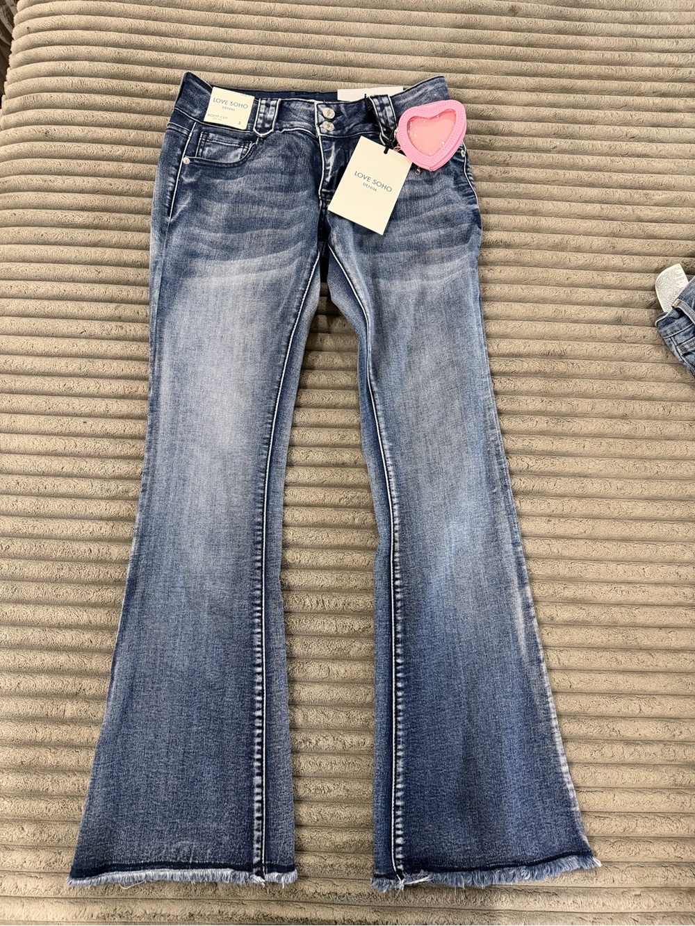 Medium Wash Flare Jeans - Blue